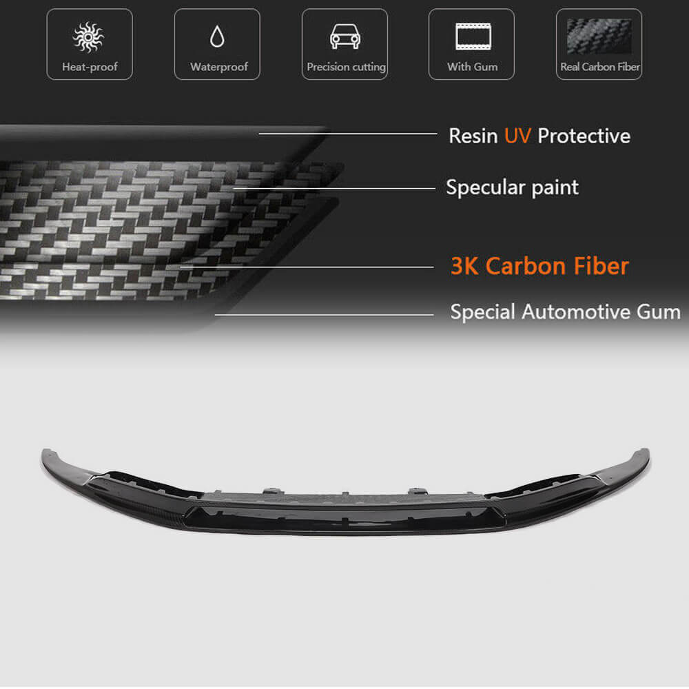 Audi R8 V10 Gen 2 4S 2016-2019 Front Bumper Lip Dry Carbon Fiber-Ahacarbon
