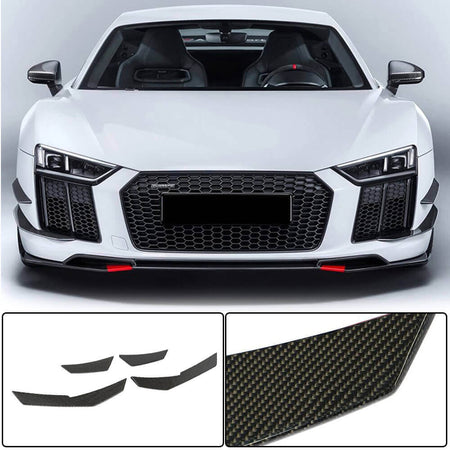 Audi R8 V10 Gen 2 4S 2016-2019 Front Bumper Fins Carbon Fiber-Ahacarbon