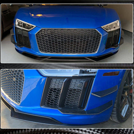 Audi R8 V10 Gen 2 4S 2016-2019 Front Bumper Fins Carbon Fiber-Ahacarbon