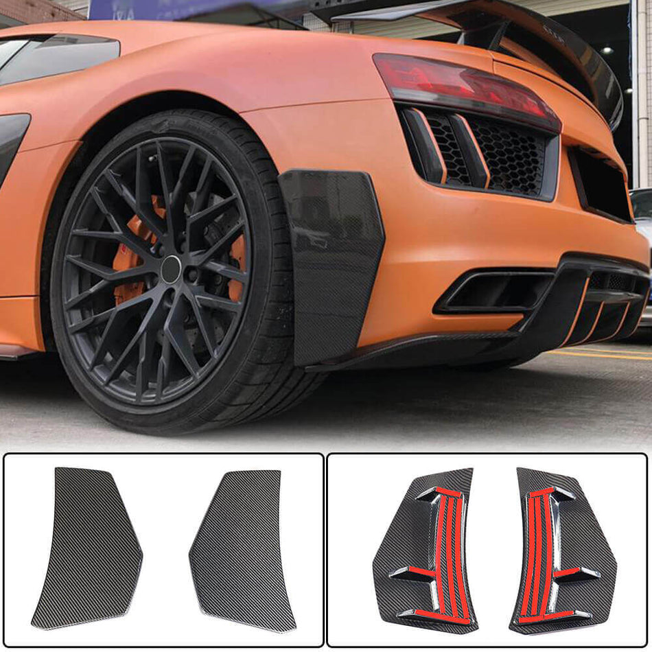 Audi R8 V10 Gen 2 4S 2016-2019 Rear Bumper Splitters Carbon Fiber-Ahacarbon