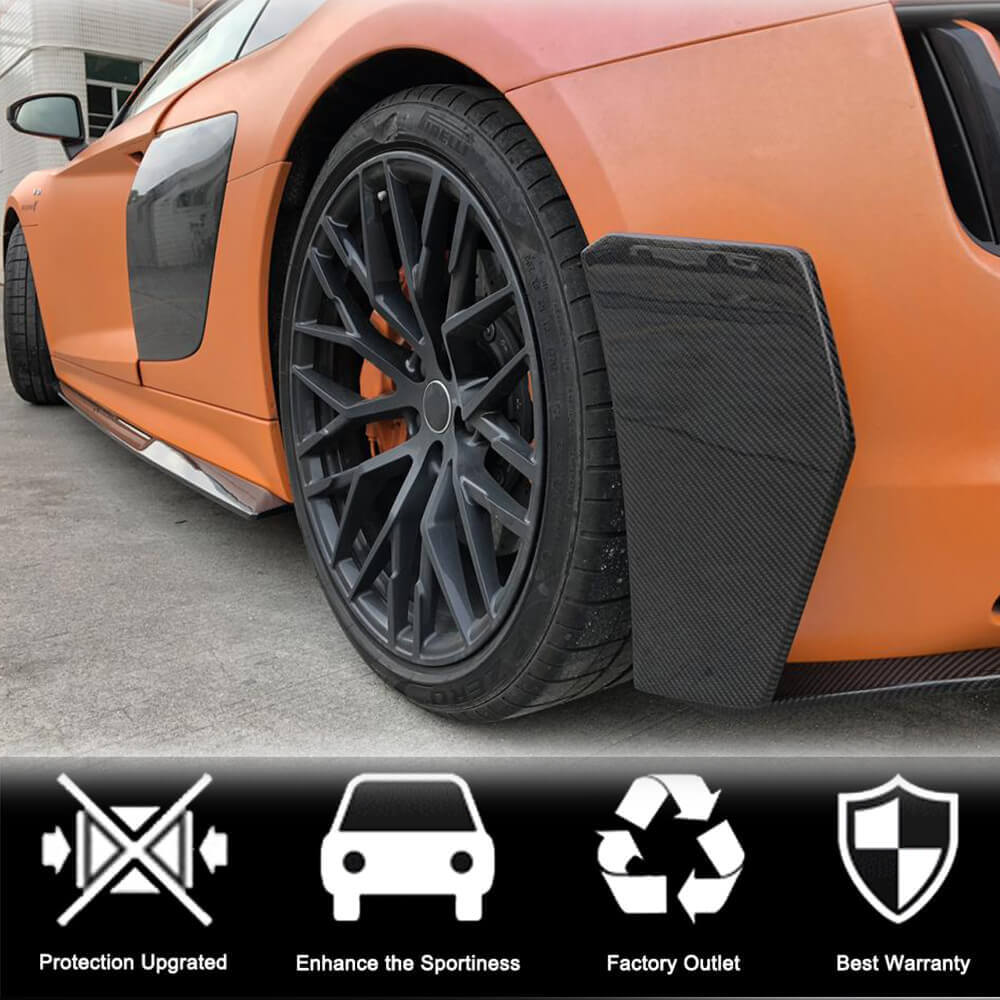 Audi R8 V10 Gen 2 4S 2016-2019 Rear Bumper Splitters Carbon Fiber-Ahacarbon