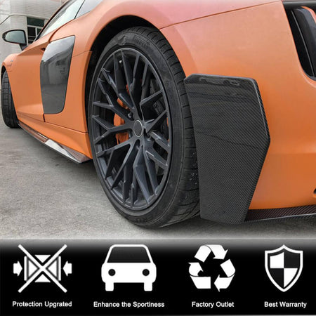 Audi R8 V10 Gen 2 4S 2016-2019 Rear Bumper Splitters Carbon Fiber-Ahacarbon