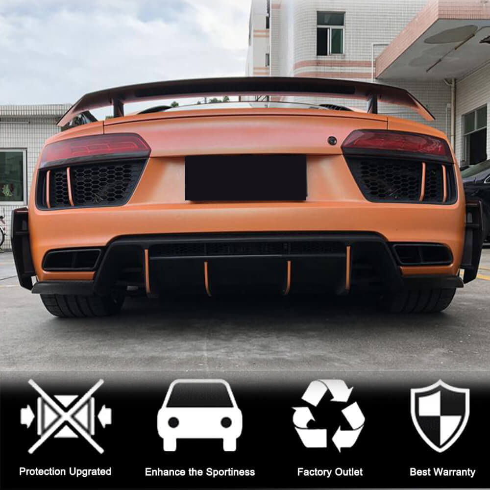 Audi R8 V10 Gen 2 4S 2016-2019 Rear Bumper Splitters Carbon Fiber-Ahacarbon