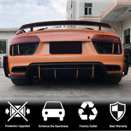 Audi R8 V10 Gen 2 4S 2016-2019 Rear Bumper Splitters Carbon Fiber-Ahacarbon