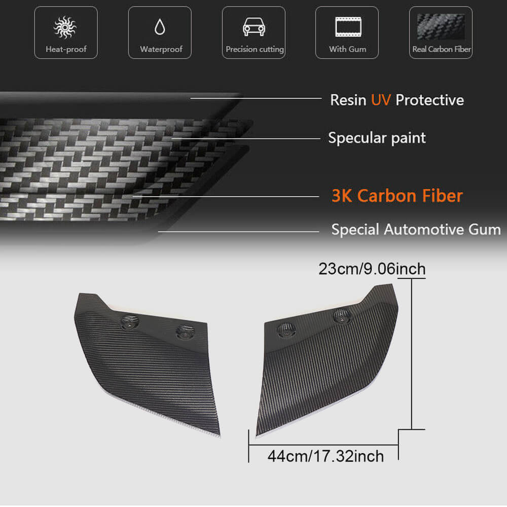 Audi R8 V10 Gen 2 4S 2016-2019 Rear Bumper Splitters Carbon Fiber-Ahacarbon
