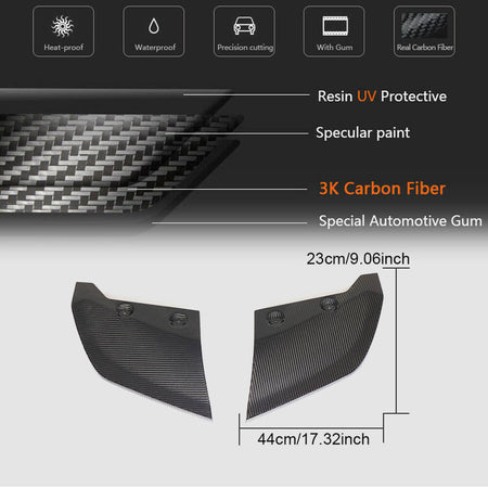 Audi R8 V10 Gen 2 4S 2016-2019 Rear Bumper Splitters Carbon Fiber-Ahacarbon