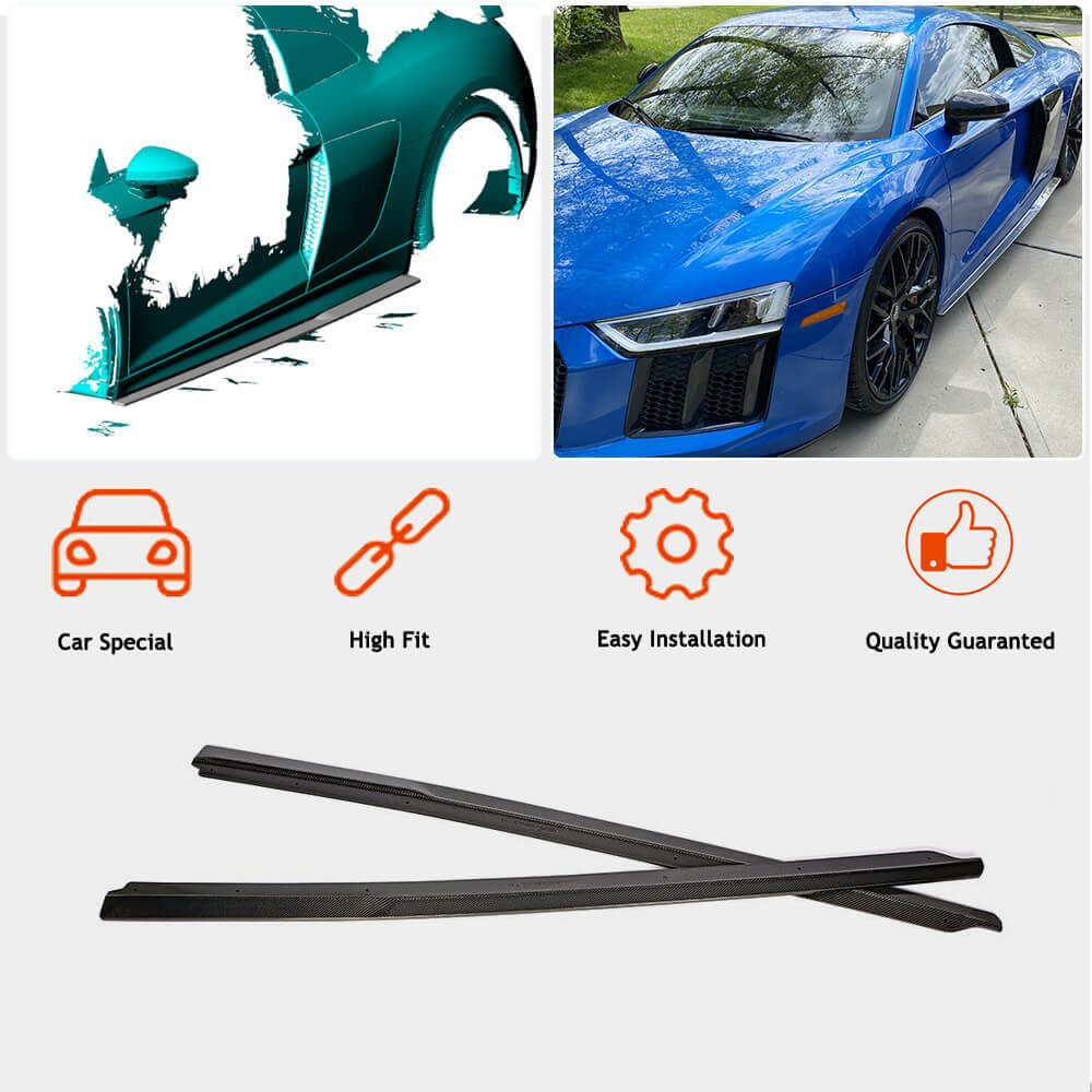Audi R8 V10 Gen 2 4S 2016-2019 Carbon Fiber Side Skirts-Ahacarbon
