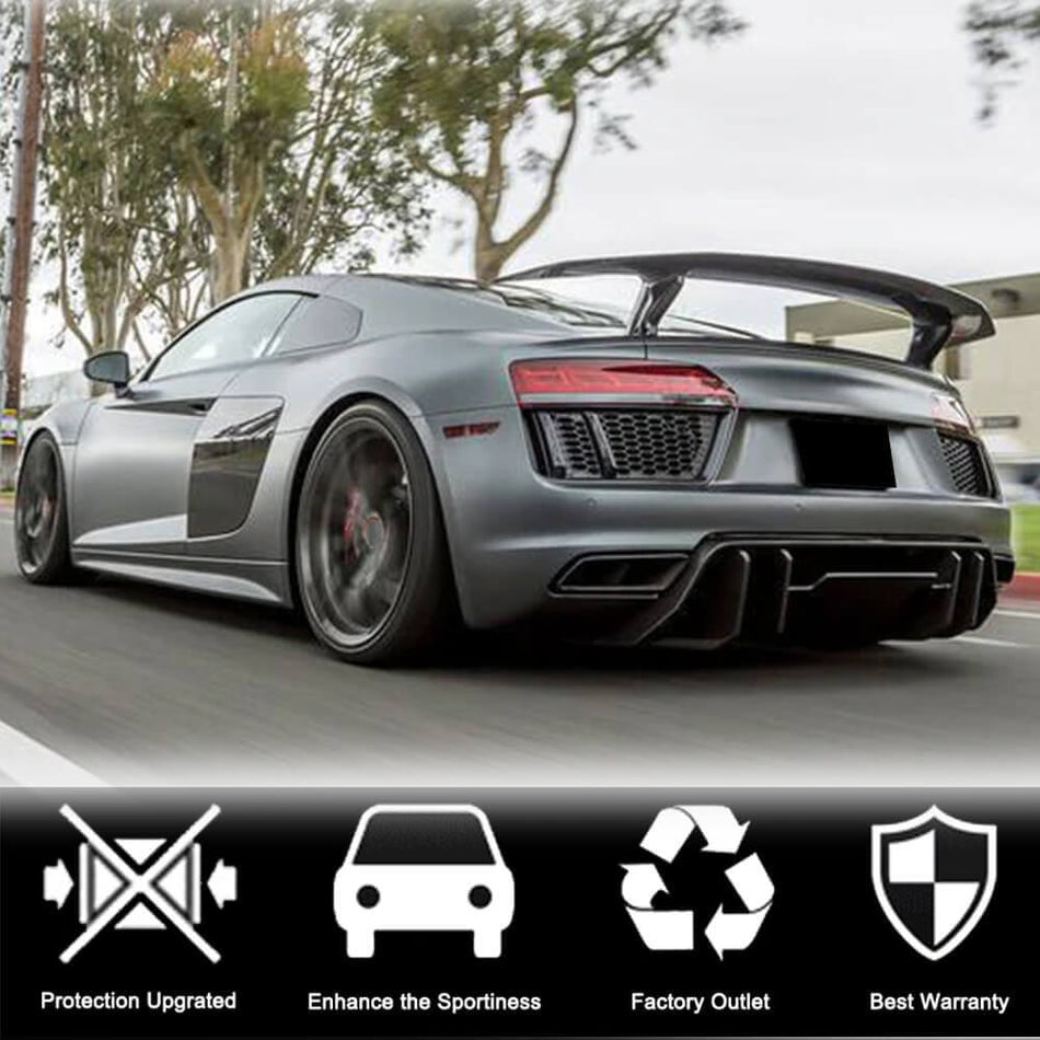 Audi R8 (Gen2 4S) V10 2016-2019 Rear Bumper Diffuser Dry Carbon Fiber-Ahacarbon