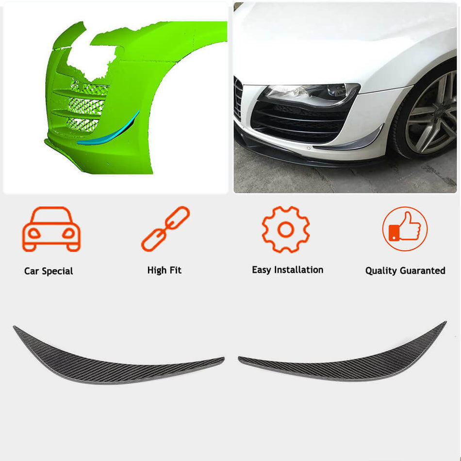 Audi R8 V8 V10 GT Pre-facelift 2008-2015 Front Bumper Vents Carbon Fiber-Ahacarbon