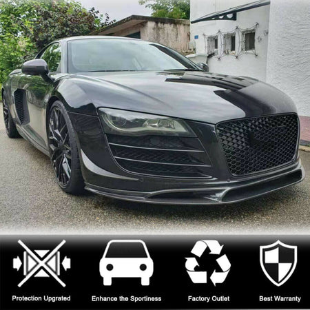 Audi R8 V8 V10 GT Pre-facelift 2008-2015 Front Bumper Lip Carbon Fiber-Ahacarbon