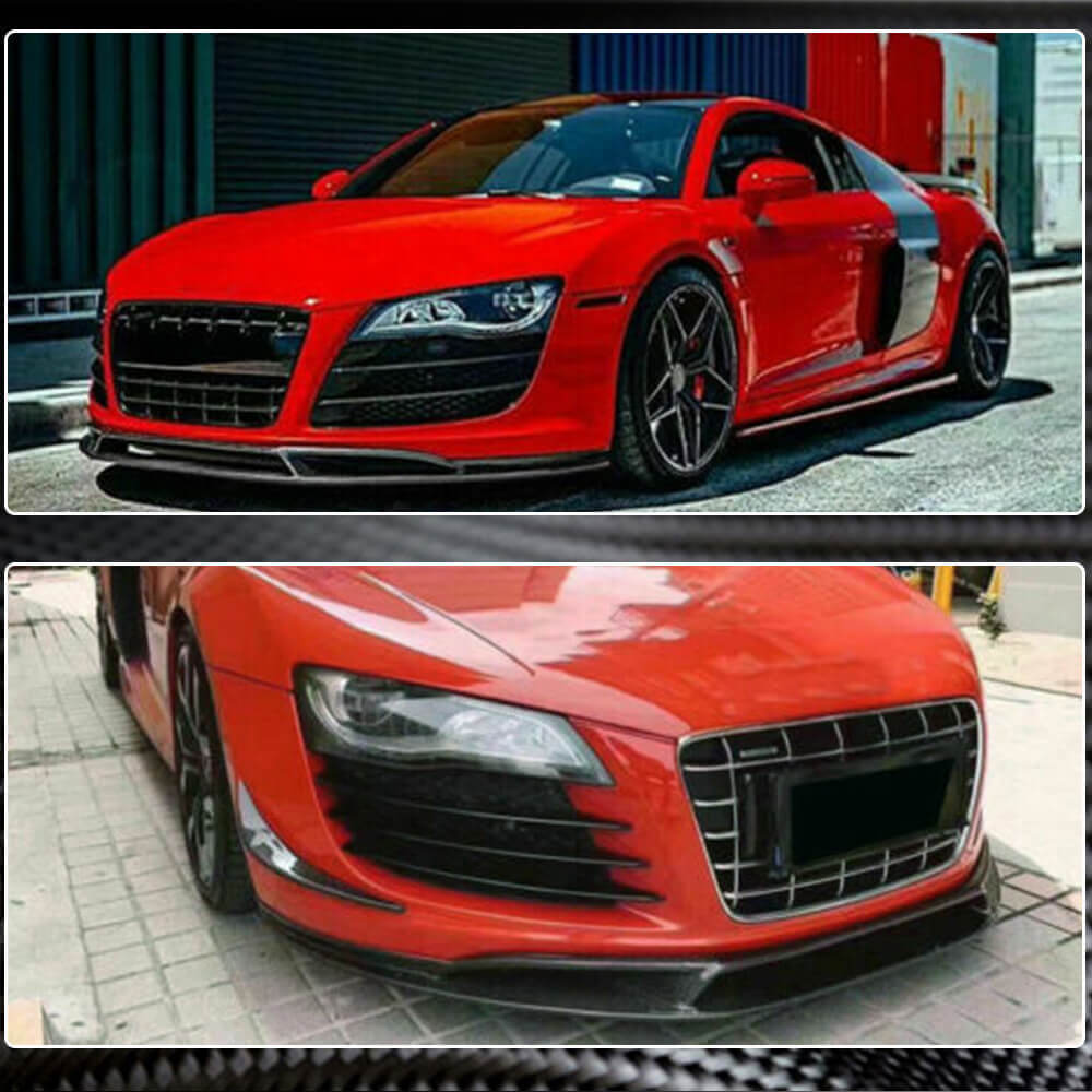 Audi R8 V8 V10 GT Pre-facelift 2008-2015 Front Bumper Lip Carbon Fiber-Ahacarbon