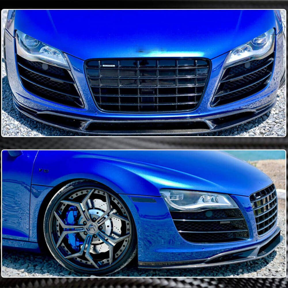 Audi R8 V8 V10 GT Pre-facelift 2008-2015 Front Bumper Lip Carbon Fiber-Ahacarbon