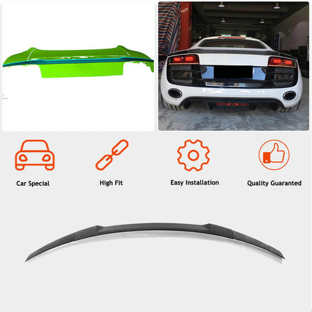 Audi R8 V8 V10 Coupe Pre-facelift 2008-2015 Rear Trunk Spoiler Carbon Fiber-Ahacarbon