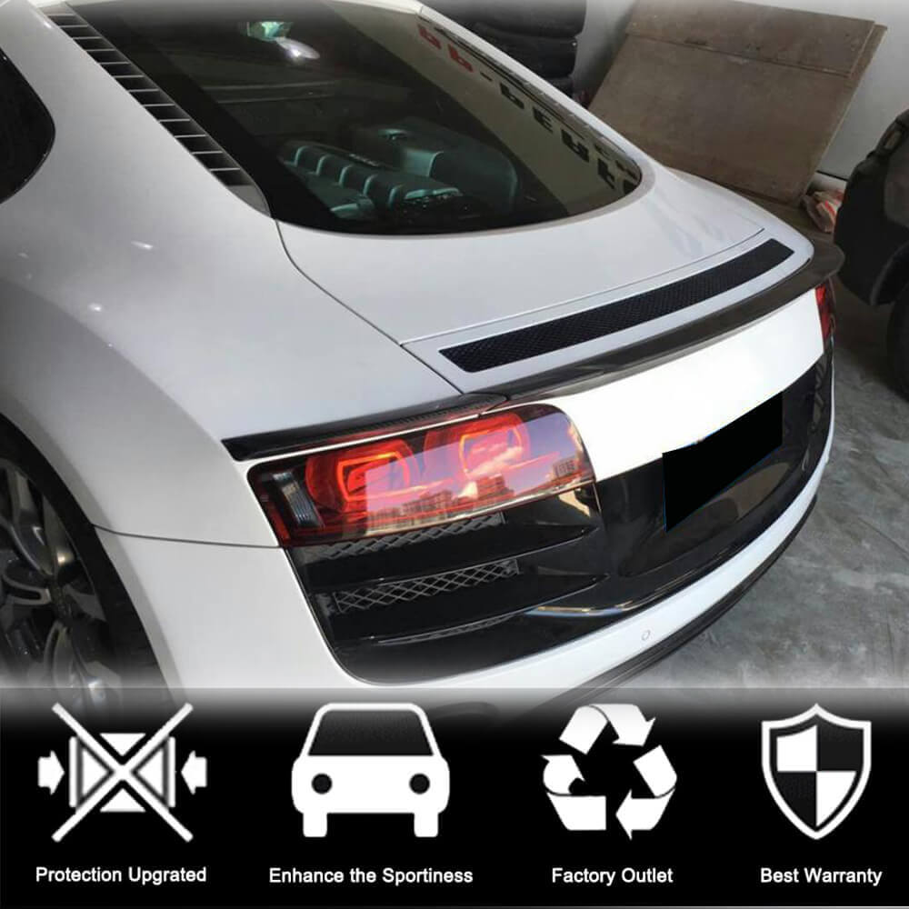 Audi R8 V8 V10 Coupe Pre-facelift 2008-2015 Rear Trunk Spoiler Carbon Fiber-Ahacarbon