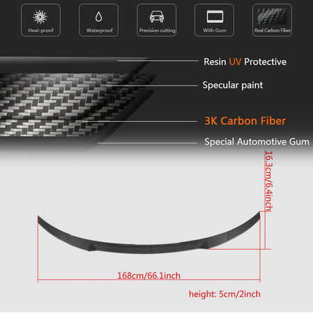 Audi R8 V8 V10 Coupe Pre-facelift 2008-2015 Rear Trunk Spoiler Carbon Fiber-Ahacarbon