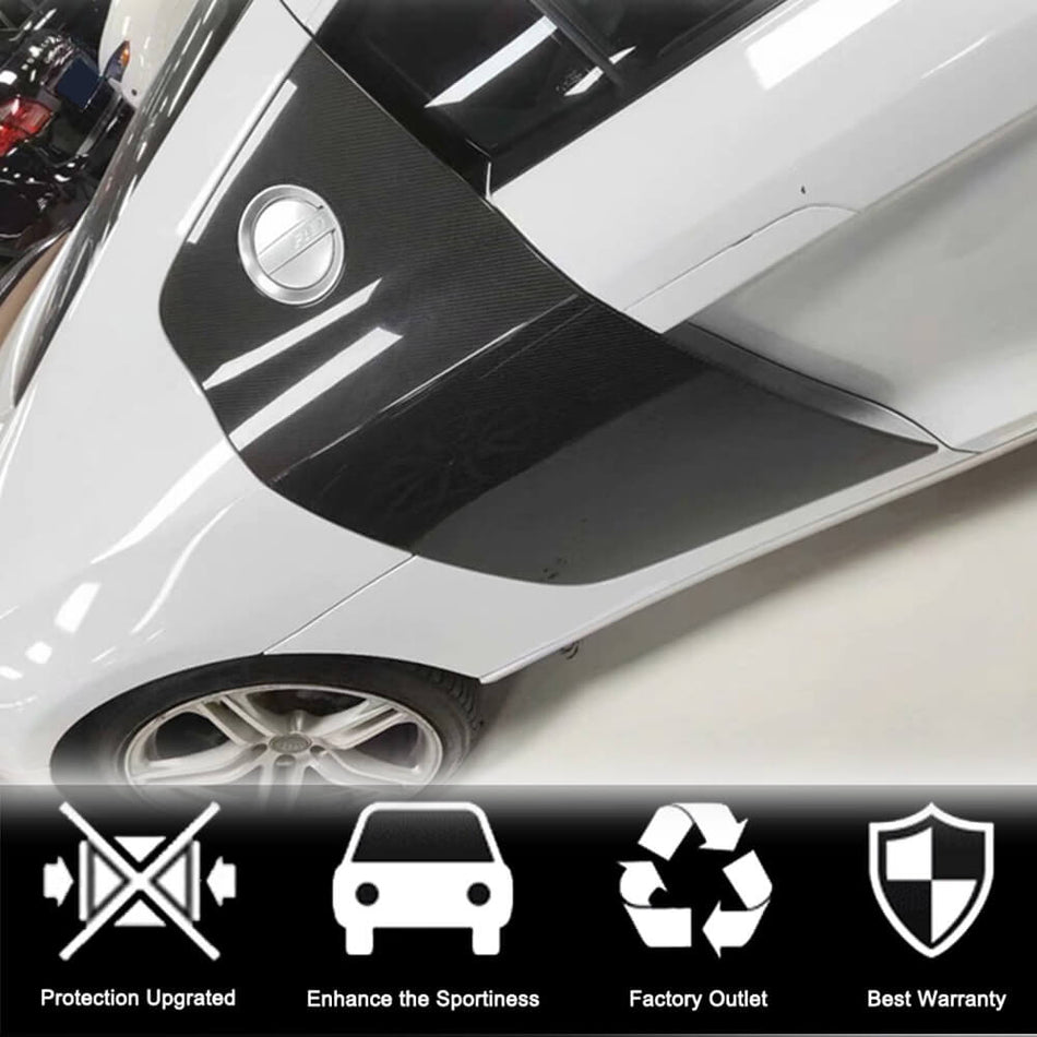 Audi R8 V8 V10 Coupe Pre-facelift 2008-2015 Door Fender Side Panel Covers Carbon Fiber-Ahacarbon