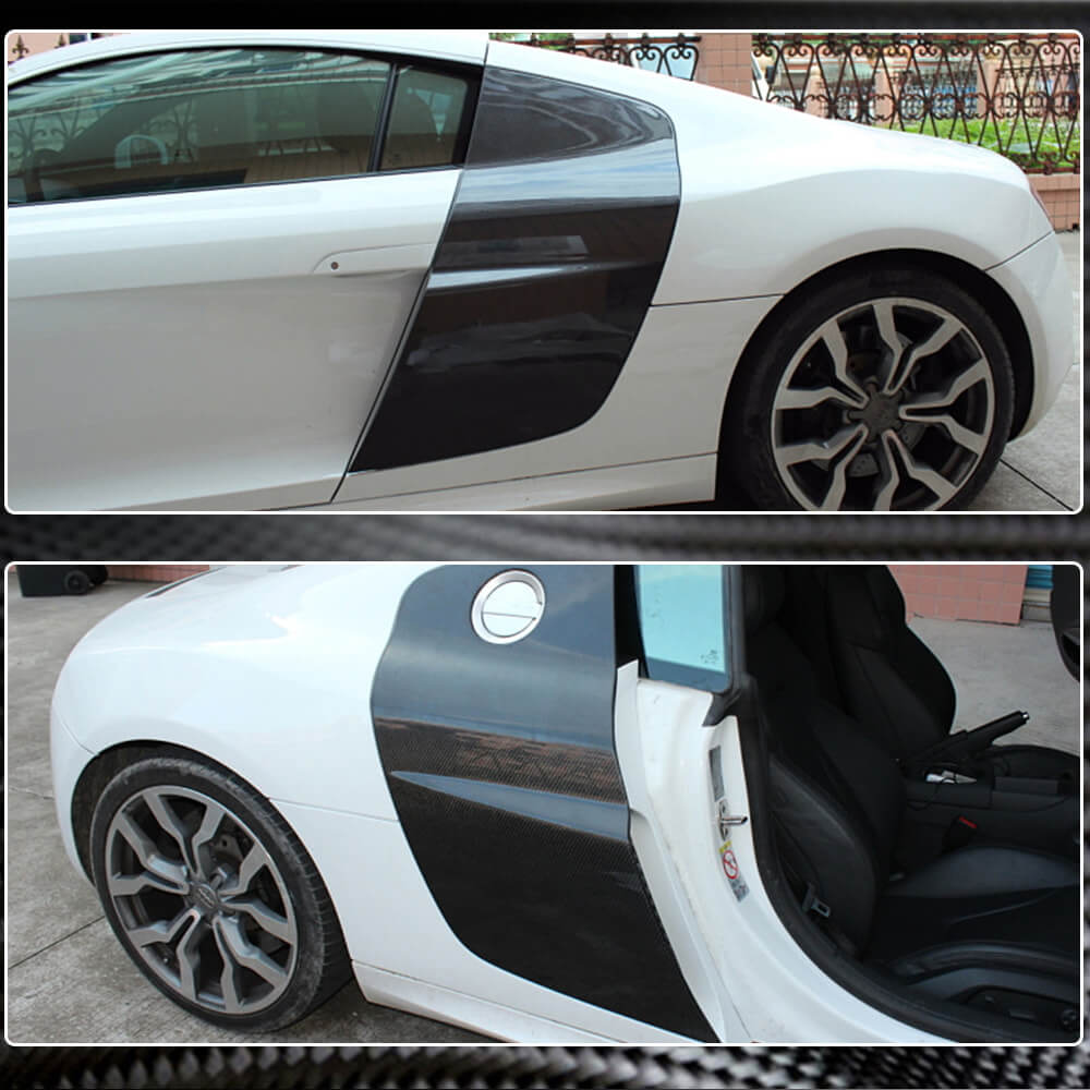 Audi R8 V8 V10 Coupe Pre-facelift 2008-2015 Door Fender Side Panel Covers Carbon Fiber-Ahacarbon