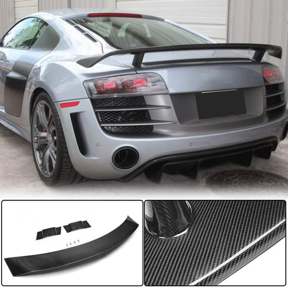 Audi R8 V8 V10 GT Pre-facelift 2008-2015 Rear Trunk Spoiler Carbon Fiber-Ahacarbon