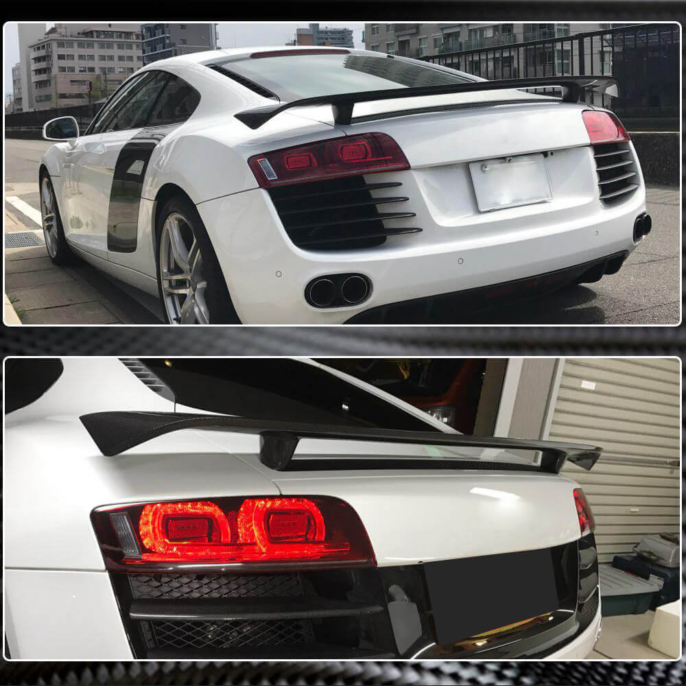 Audi R8 V8 V10 GT Pre-facelift 2008-2015 Rear Trunk Spoiler Carbon Fiber-Ahacarbon