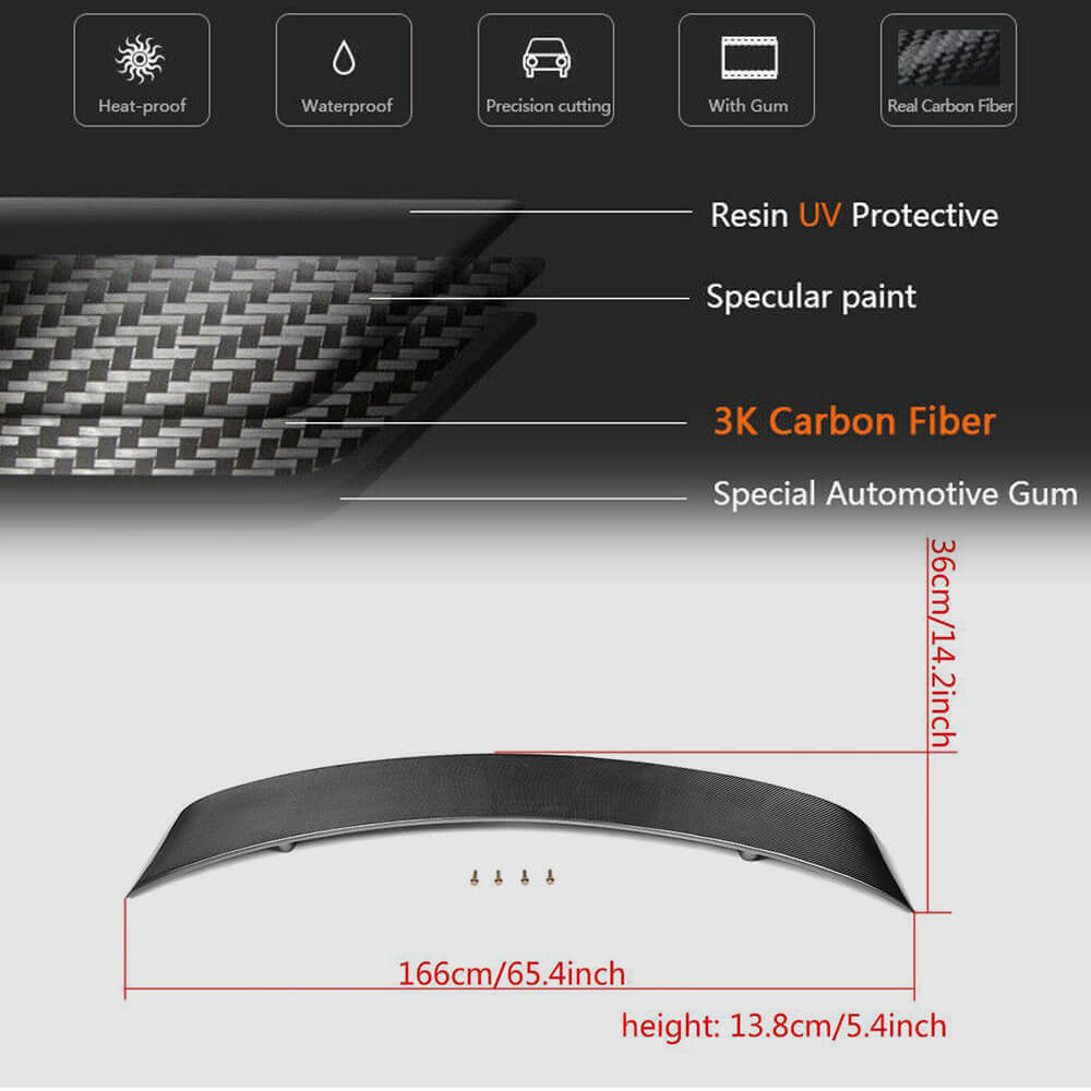 Audi R8 V8 V10 GT Pre-facelift 2008-2015 Rear Trunk Spoiler Carbon Fiber-Ahacarbon