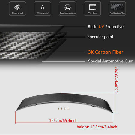 Audi R8 V8 V10 GT Pre-facelift 2008-2015 Rear Trunk Spoiler Carbon Fiber-Ahacarbon