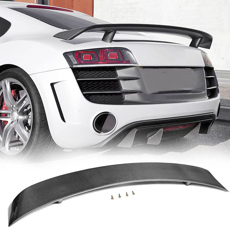 Audi R8 V8 V10 GT Pre-facelift 2008-2015 Rear Trunk Spoiler Carbon Fiber-Ahacarbon