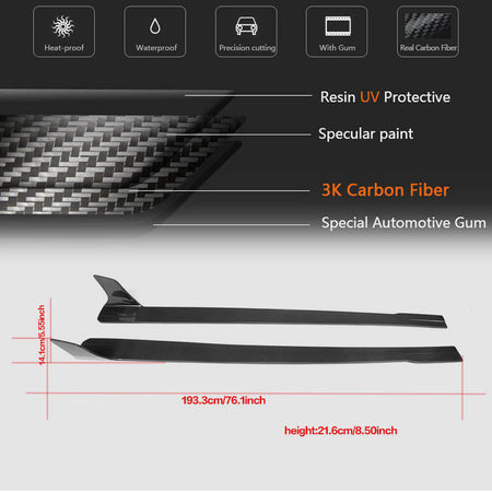Audi R8 V8 V10 GT Spyder Pre-facelift 2008-2015 Side Skirts Carbon Fiber-Ahacarbon