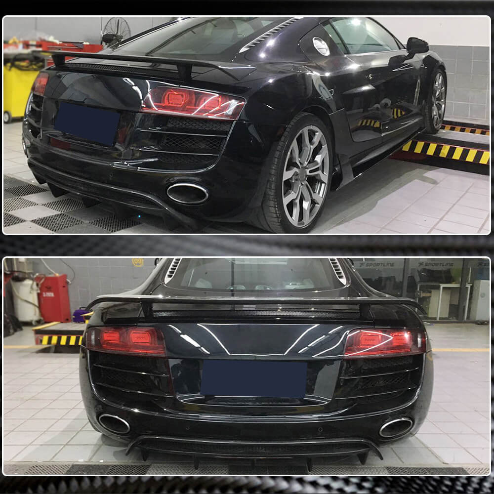 Audi R8 V8 V10 GT Spyder Pre-facelift 2008-2015 Rear Bumper Diffuser Carbon Fiber-Ahacarbon