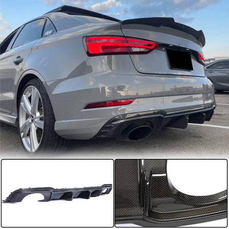 Audi RS3 8V.5 Sedan Facelift 2017-2019 Rear Bumper Diffuser Carbon Fiber-Ahacarbon