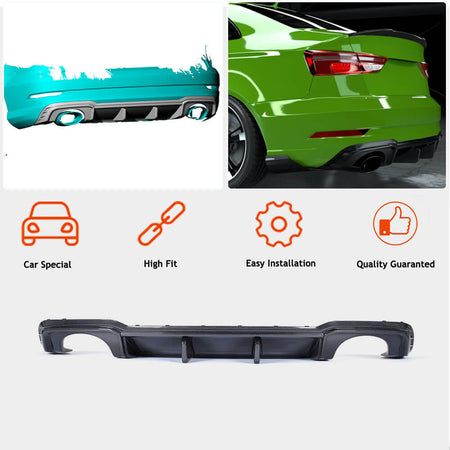 Audi RS3 8V.5 Sedan Facelift 2017-2019 Rear Bumper Diffuser Carbon Fiber-Ahacarbon
