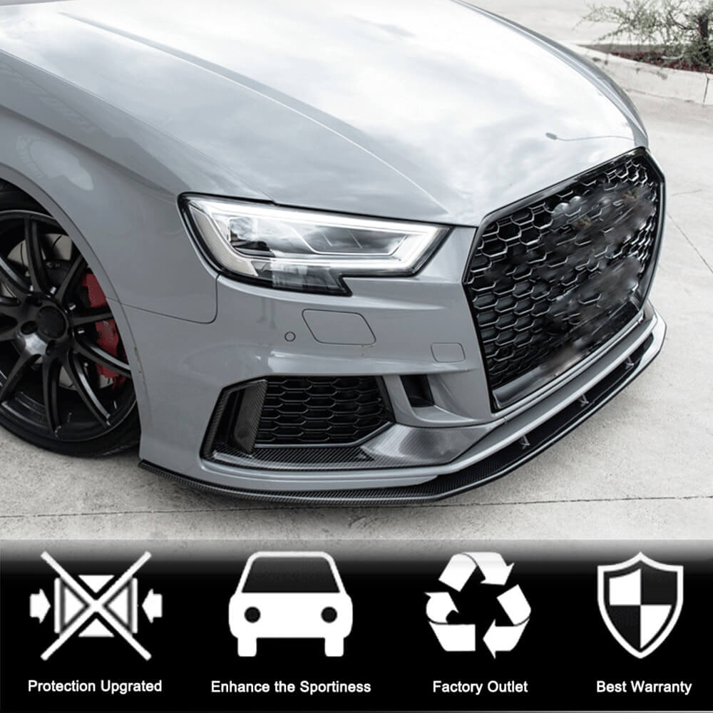 Audi RS3 8V.5 Sedan Facelift 2017-2020 Front Bumper Vents Dry Carbon Fiber-Ahacarbon