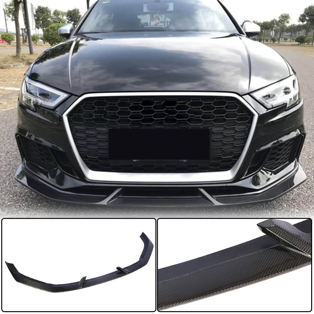 Audi RS3 8V.5 Sedan Facelift 2017-2019 Front Bumper Lip Carbon Fiber-Ahacarbon