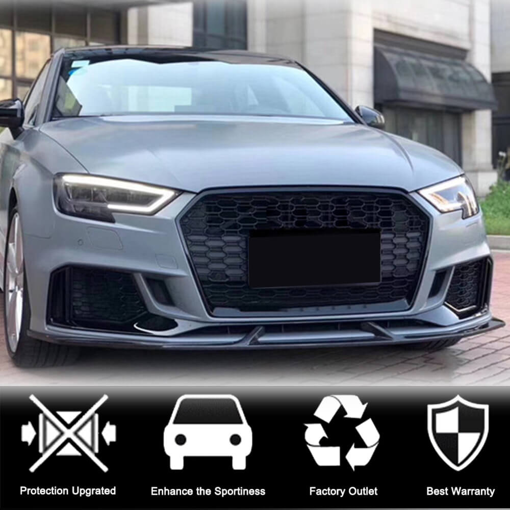 Audi RS3 8V.5 Sedan Facelift 2017-2019 Front Bumper Lip Carbon Fiber-Ahacarbon