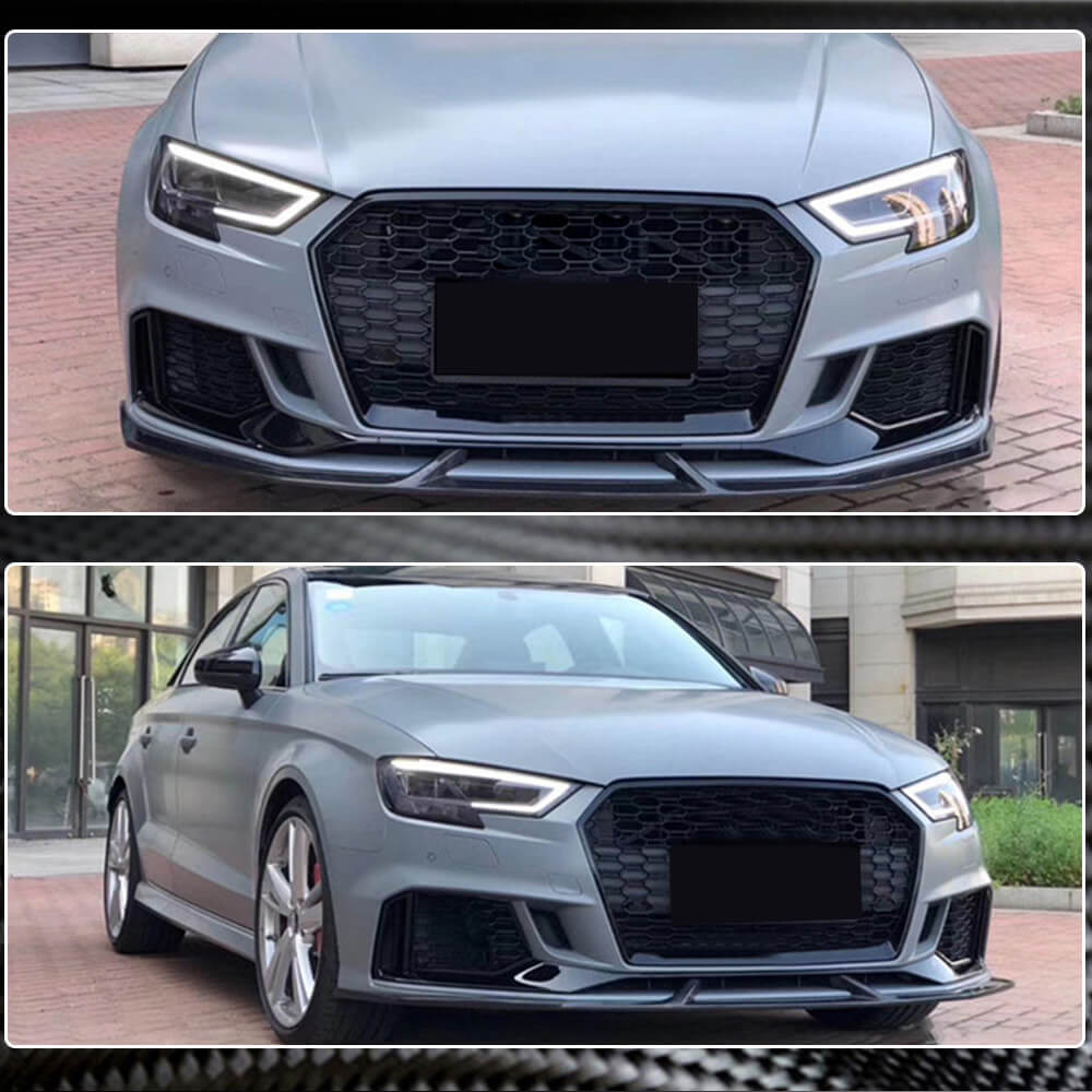 Audi RS3 8V.5 Sedan Facelift 2017-2019 Front Bumper Lip Carbon Fiber-Ahacarbon