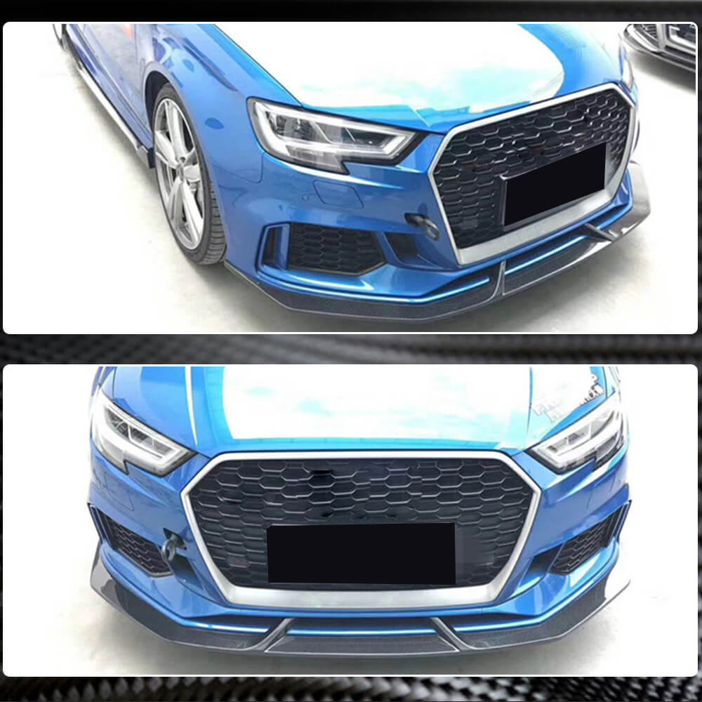 Audi RS3 8V.5 Sedan Facelift 2017-2019 Front Bumper Lip Carbon Fiber-Ahacarbon
