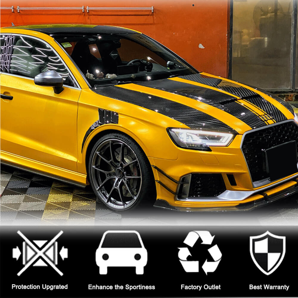 Audi RS3 8V.5 Sedan Facelift 2017-2020 Dry Carbon Fiber Front Bumper Vents 2017-2020-Ahacarbon