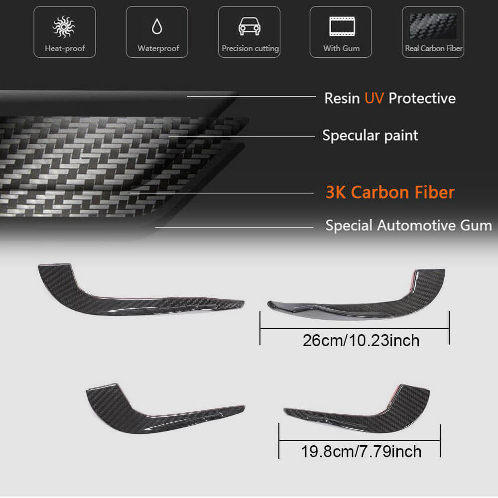Audi RS3 8V.5 Sedan Facelift 2017-2020 Dry Carbon Fiber Front Bumper Vents 2017-2020-Ahacarbon