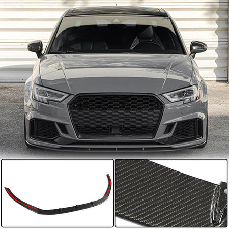 Audi RS3 8V.5 Sedan 2017-2019 Front Bumper Lip Carbon Fiber-Ahacarbon