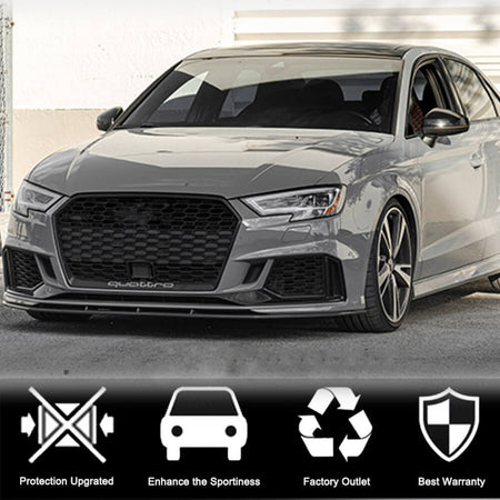 Audi RS3 8V.5 Sedan 2017-2019 Front Bumper Lip Carbon Fiber-Ahacarbon