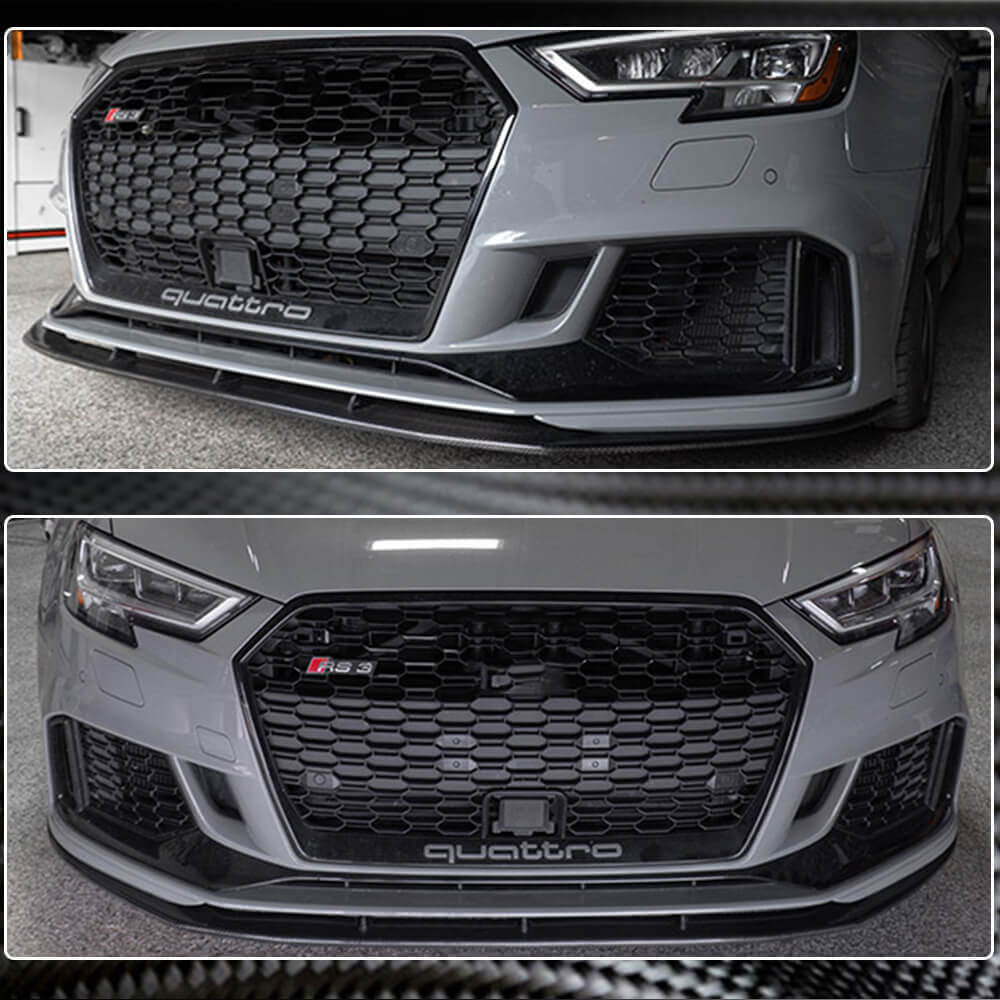 Audi RS3 8V.5 Sedan 2017-2019 Front Bumper Lip Carbon Fiber-Ahacarbon