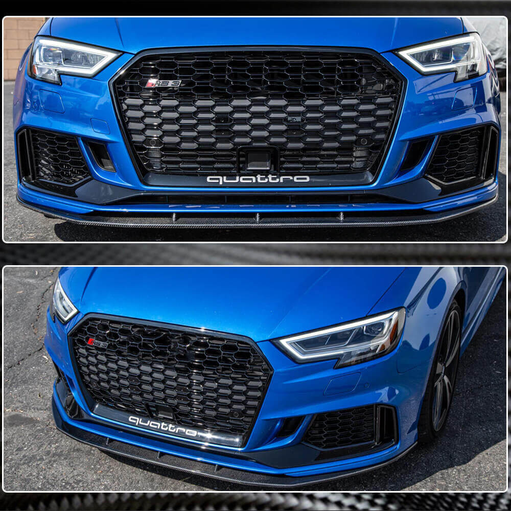 Audi RS3 8V.5 Sedan 2017-2019 Front Bumper Lip Carbon Fiber-Ahacarbon