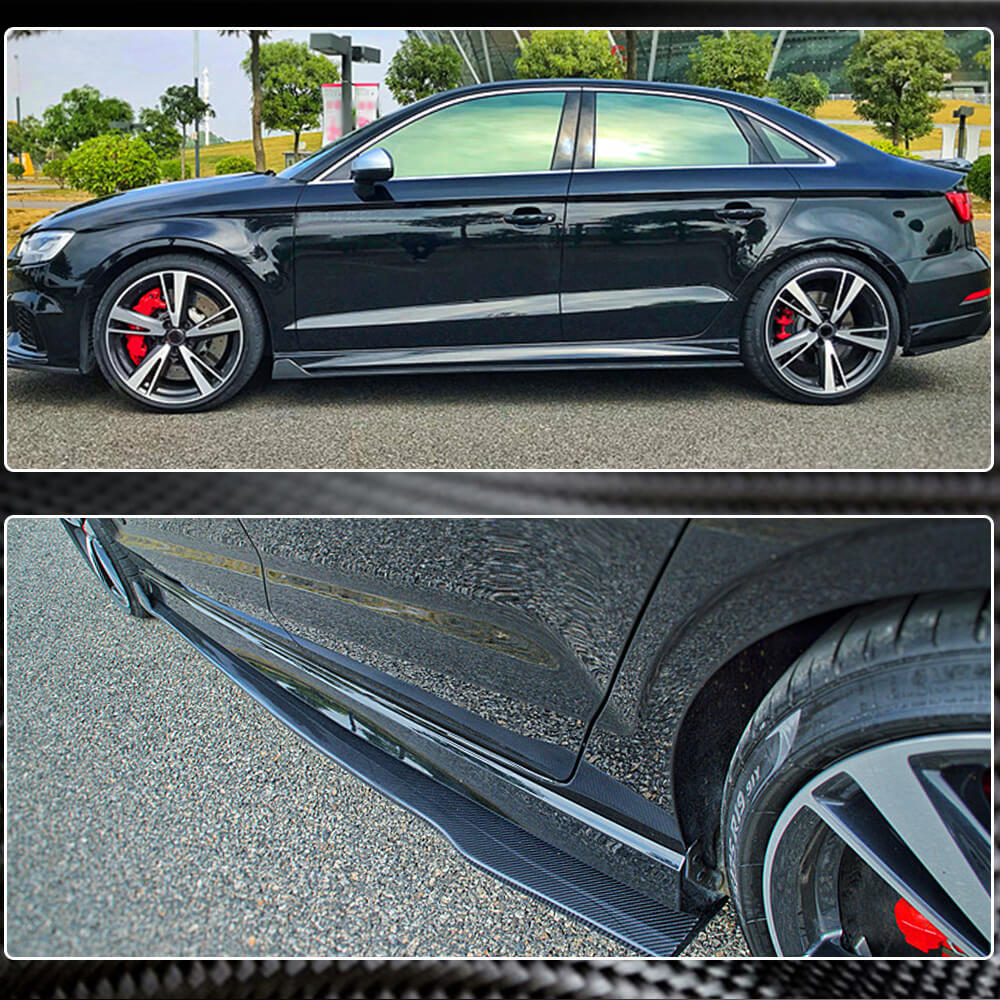 Audi RS3 8V.5 Sedan 2017-2019 Side Skirts Carbon Fiber-Ahacarbon