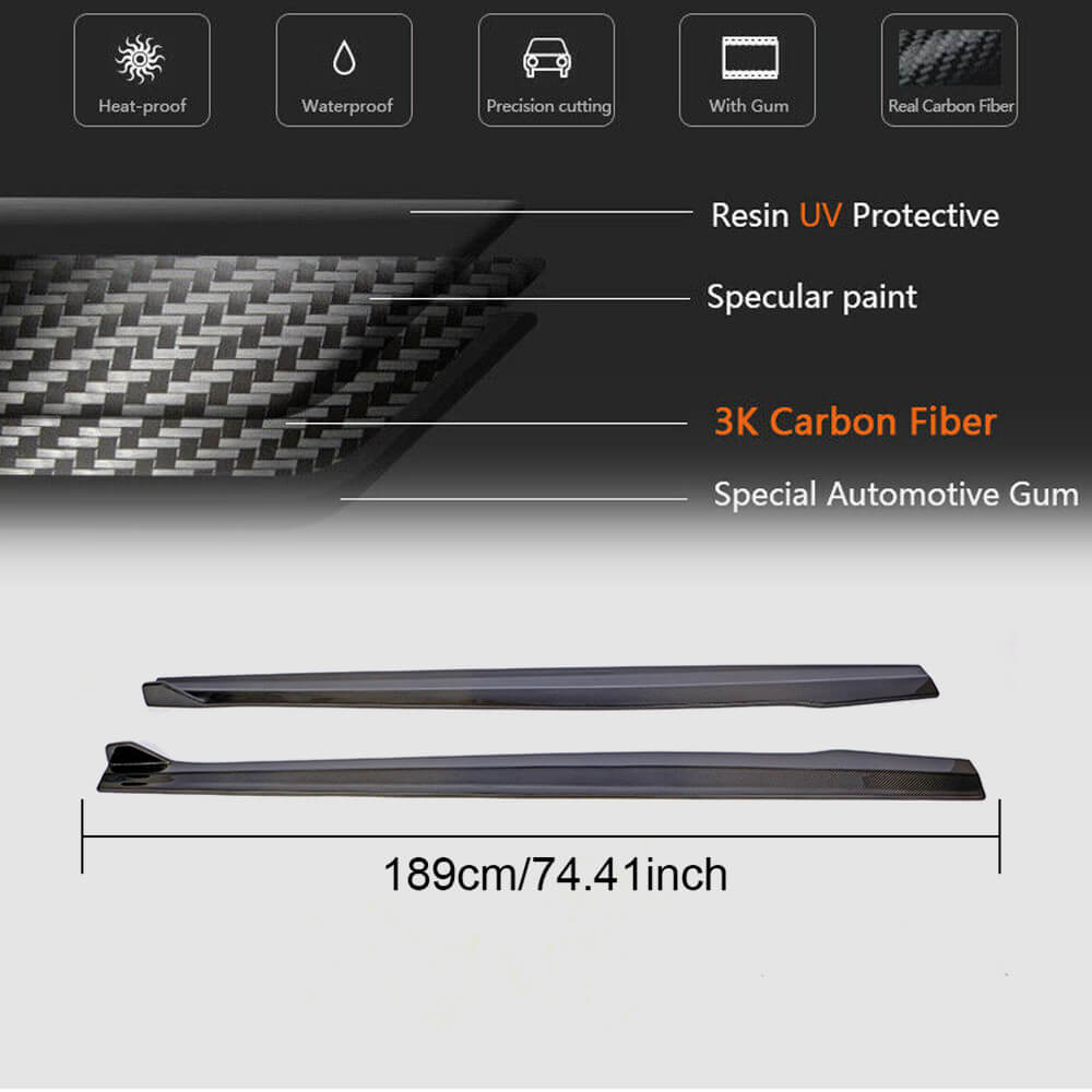 Audi RS3 8V.5 Sedan 2017-2019 Side Skirts Carbon Fiber-Ahacarbon