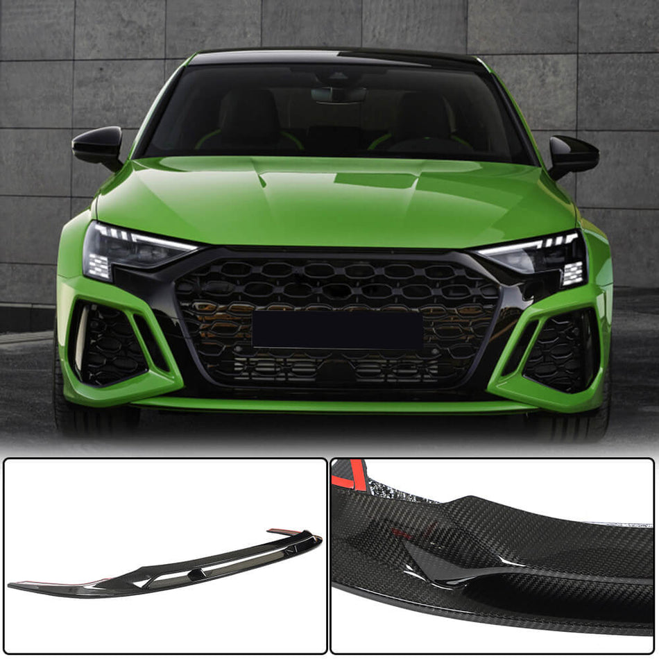Audi RS3 8Y Sedan 2022+ Front Bumper Lip Dry Carbon Fiber-Ahacarbon