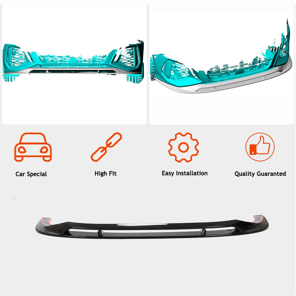Audi RS3 8Y Sedan 2022+ Front Bumper Lip Dry Carbon Fiber-Ahacarbon