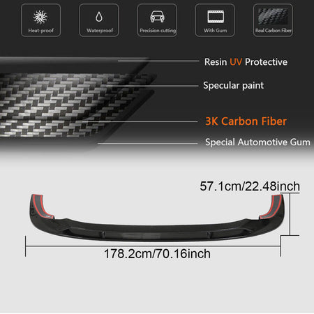 Audi RS3 8Y Sedan 2022+ Front Bumper Lip Dry Carbon Fiber-Ahacarbon