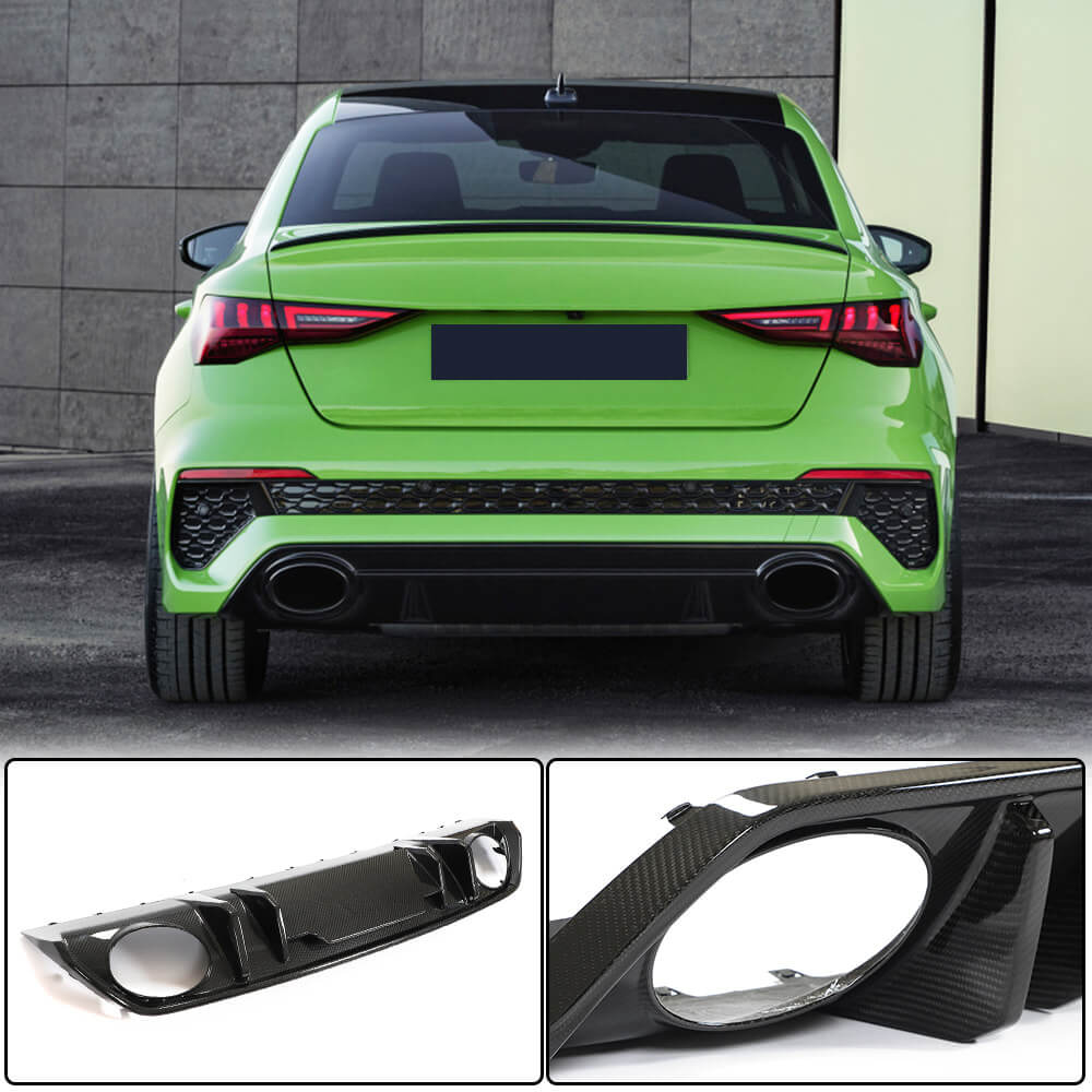Audi RS3 8Y Sedan 2022+ Rear Bumper Diffuser Dry Carbon Fiber-Ahacarbon