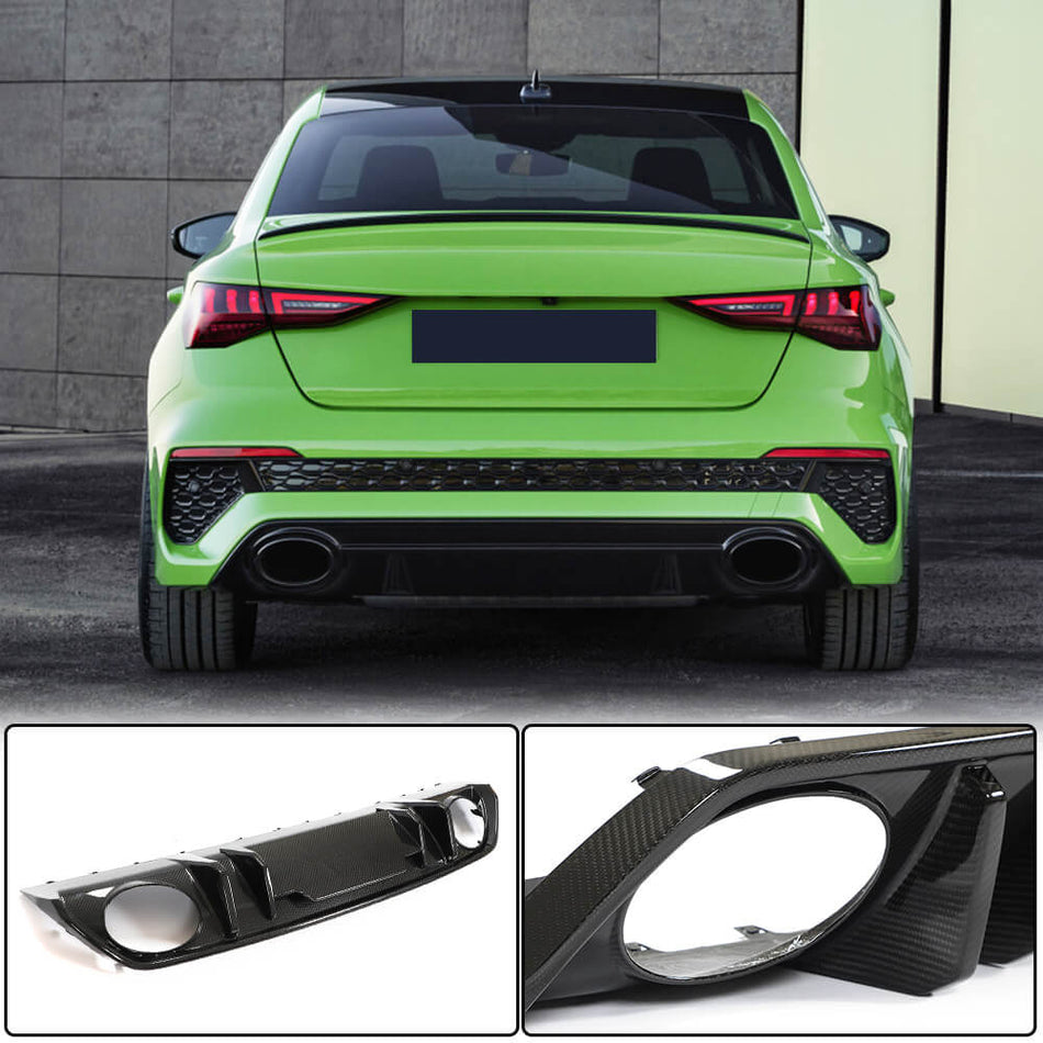 Audi RS3 8Y Sedan 2022+ Rear Bumper Diffuser Dry Carbon Fiber-Ahacarbon