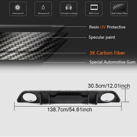 Audi RS3 8Y Sedan 2022+ Rear Bumper Diffuser Dry Carbon Fiber-Ahacarbon