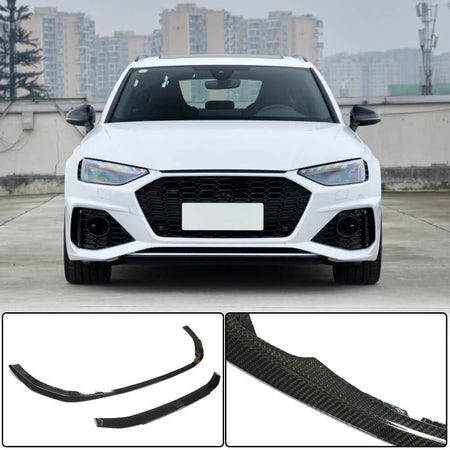 Audi RS4 B9.5 Typ 8W Avant 2020UP Front Bumper Lip Dry Carbon Fiber-Ahacarbon